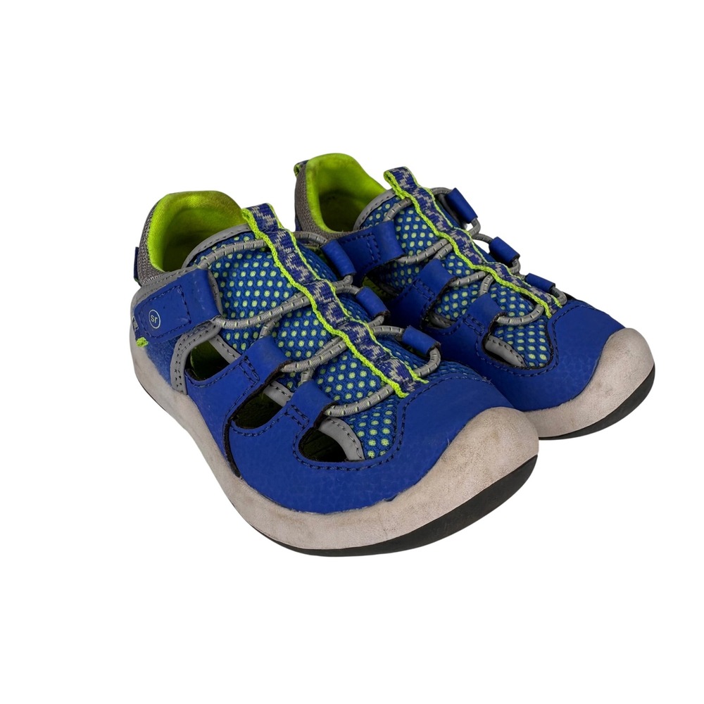 Stride Rite SRT Wade 2.0 Boys 8.5W Blue Lime Green Water Sandals BB036503